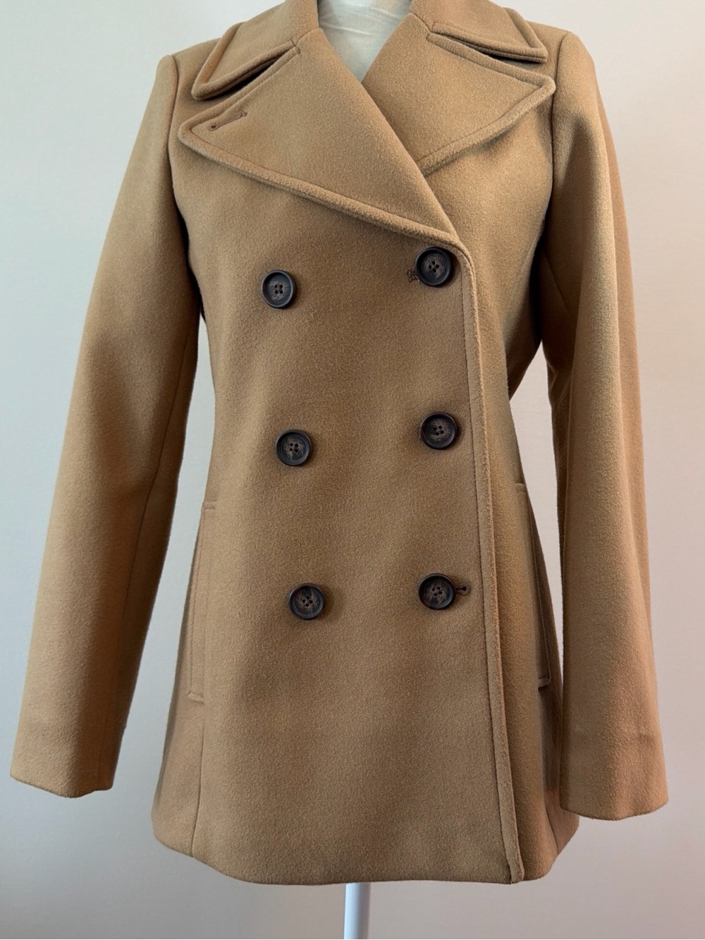 Old Navy Camel Double-Breasted Peacoat - Picture 5 of 7